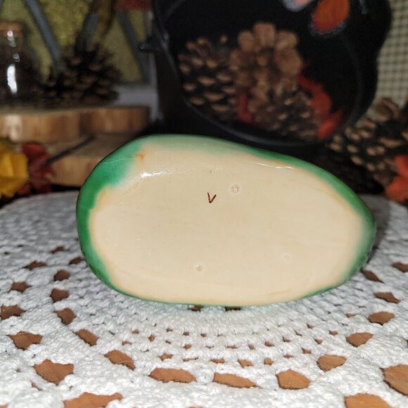 Vintage Porcelain Trinket Planter - Elf Pixie Gnome on a Green Shoe - Plant-pot - Picture 7 of 11